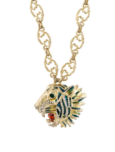 gucci tiger necklace green|gucci year of the tiger.